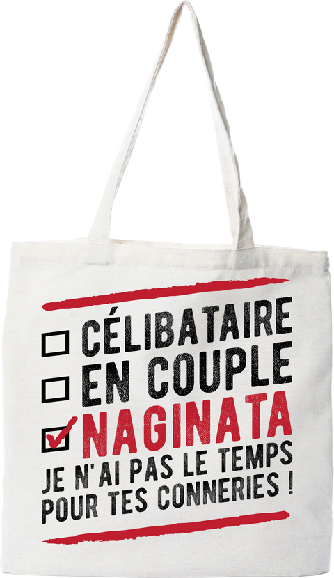 Tote bag coton recyclé célibataire en couple naginata