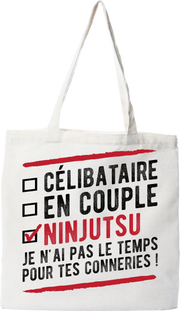 Tote bag coton recyclé célibataire en couple ninjutsu