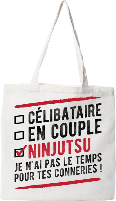 Tote bag coton recyclé célibataire en couple ninjutsu
