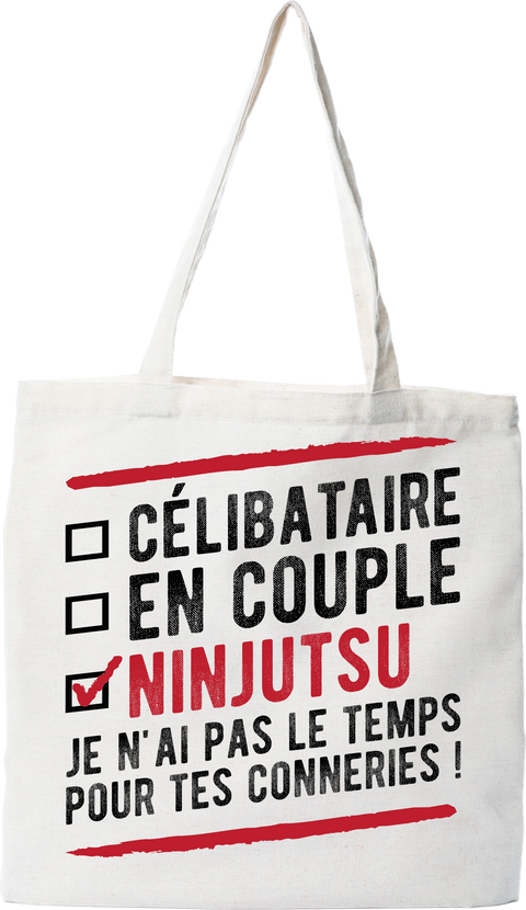 Tote bag coton recyclé célibataire en couple ninjutsu