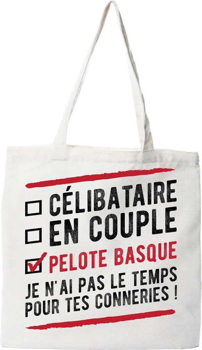 Tote bag coton recyclé célibataire en couple pelote basque