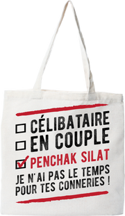 Tote bag coton recyclé célibataire en couple penchak silat