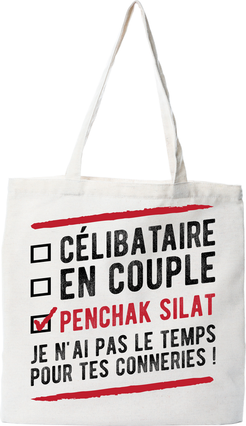Tote bag coton recyclé célibataire en couple penchak silat