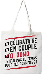 Tote bag coton recyclé célibataire en couple qi gong