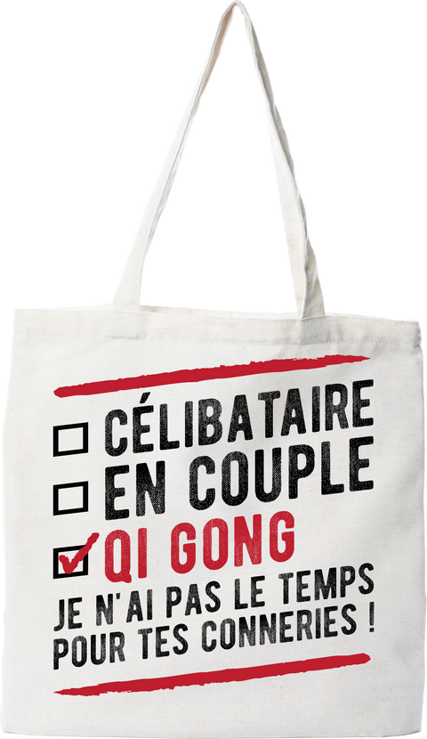 Tote bag coton recyclé célibataire en couple qi gong