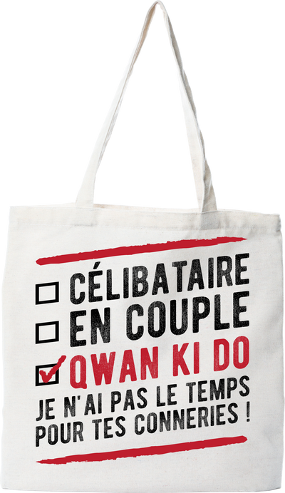 Tote bag coton recyclé célibataire en couple qwan ki do