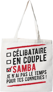 Tote bag coton recyclé célibataire en couple samba