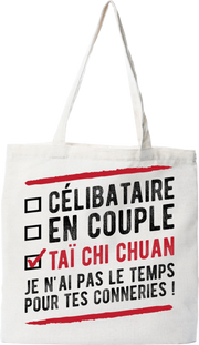 Tote bag coton recyclé célibataire en couple taï chi chuan