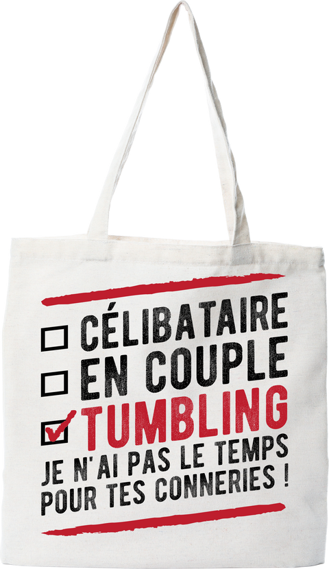 Tote bag coton recyclé célibataire en couple tumbling