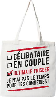 Tote bag coton recyclé célibataire en couple ultimate frisbee