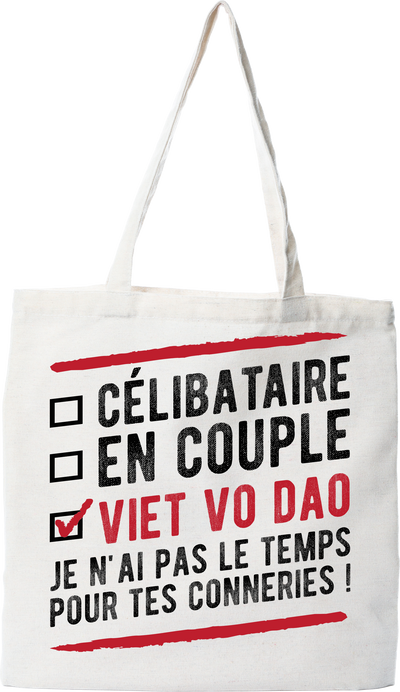 Tote bag coton recyclé célibataire en couple viet vo dao