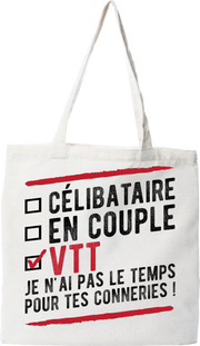 Tote bag coton recyclé célibataire en couple vtt