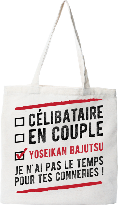 Tote bag coton recyclé célibataire en couple yoseikan bajutsu