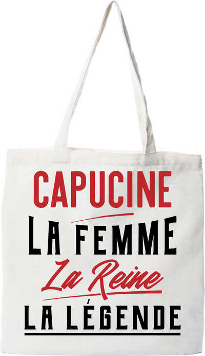 Tote bag coton recyclé capucine la femme la reine la légende