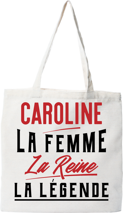 Tote bag coton recyclé caroline la femme la reine la légende