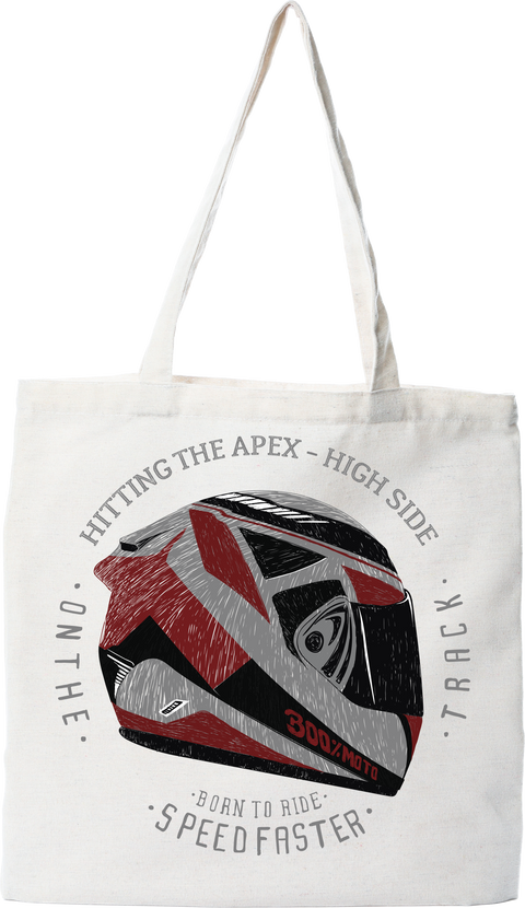 Tote bag coton recyclé casque moto gp