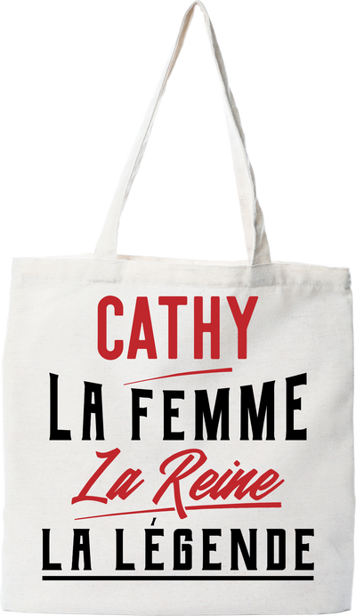 Tote bag coton recyclé cathy la femme la reine la légende