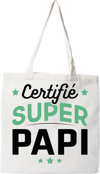 Tote bag coton recyclé certifié super papi