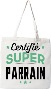 Tote bag coton recyclé certifié super parrain