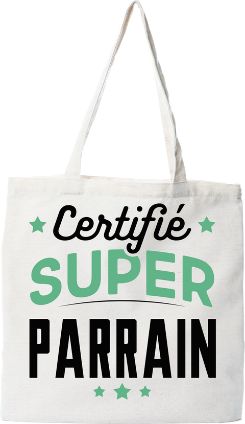 Tote bag coton recyclé certifié super parrain