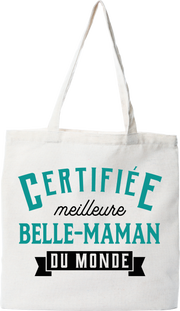Tote bag coton recyclé certifiée meilleure belle-maman