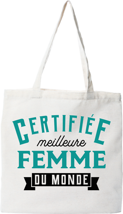 Tote bag coton recyclé certifiée meilleure femme