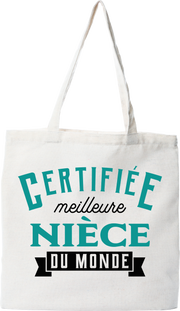 Tote bag coton recyclé certifiée meilleure nièce