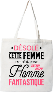 Tote bag coton recyclé cette fille est déjà prise