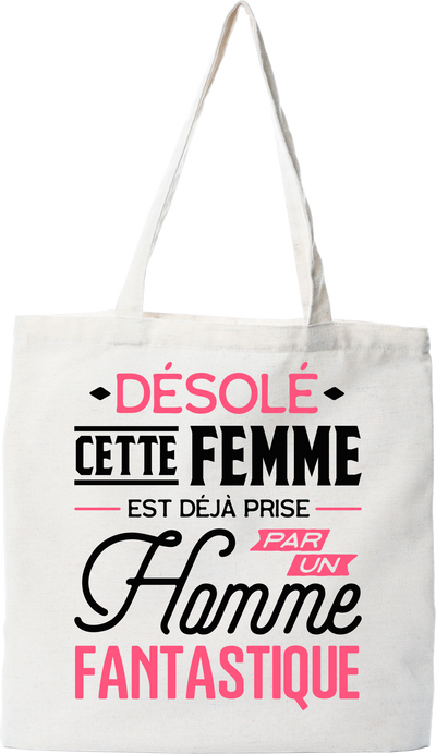 Tote bag coton recyclé cette fille est déjà prise