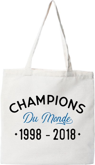 Tote bag coton recyclé champions du monde sport
