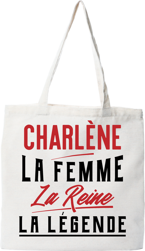 Tote bag coton recyclé charlène la femme la reine la légende