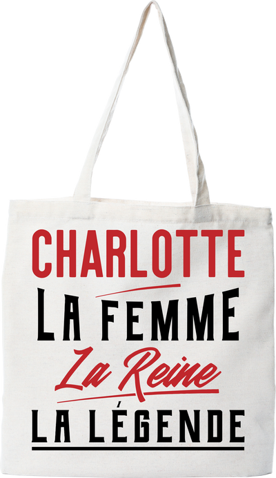 Tote bag coton recyclé charlotte la femme la reine la légende