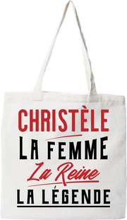 Tote bag coton recyclé christèle la femme la reine la légende