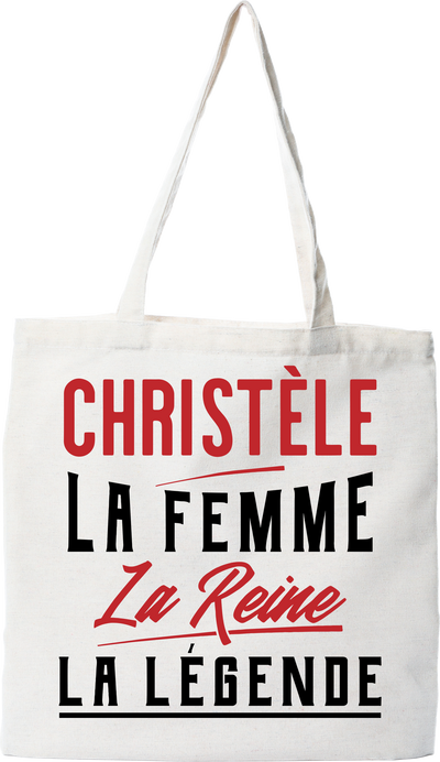 Tote bag coton recyclé christèle la femme la reine la légende