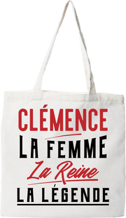 Tote bag coton recyclé clémence la femme la reine la légende