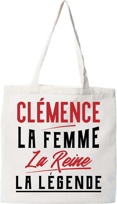 Tote bag coton recyclé clémence la femme la reine la légende