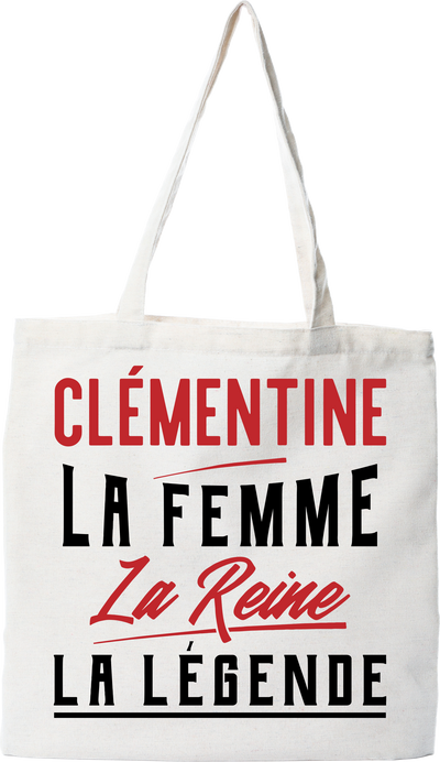 Tote bag coton recyclé clémentine la femme la reine la légende