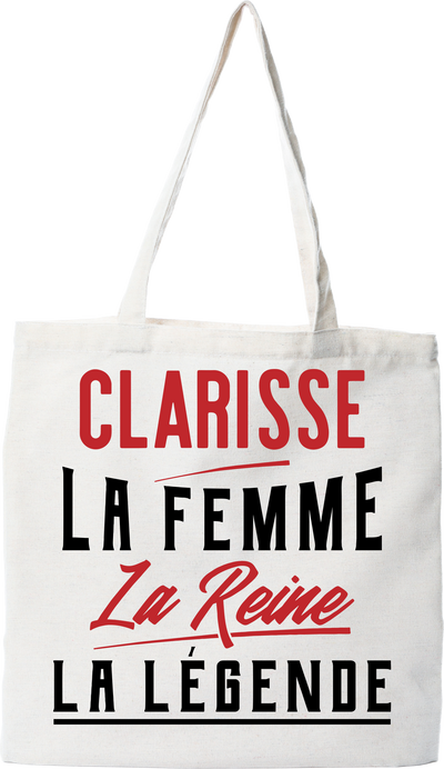 Tote bag coton recyclé clarisse la femme la reine la légende