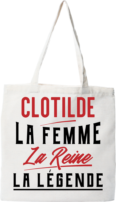 Tote bag coton recyclé clotilde la femme la reine la légende