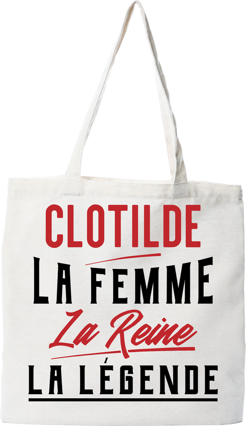 Tote bag coton recyclé clotilde la femme la reine la légende