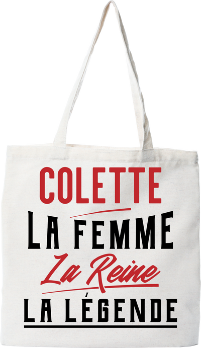Tote bag coton recyclé colette la femme la reine la légende
