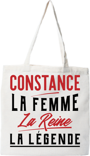 Tote bag coton recyclé constance la femme la reine la légende