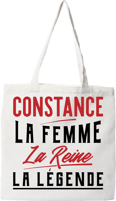 Tote bag coton recyclé constance la femme la reine la légende