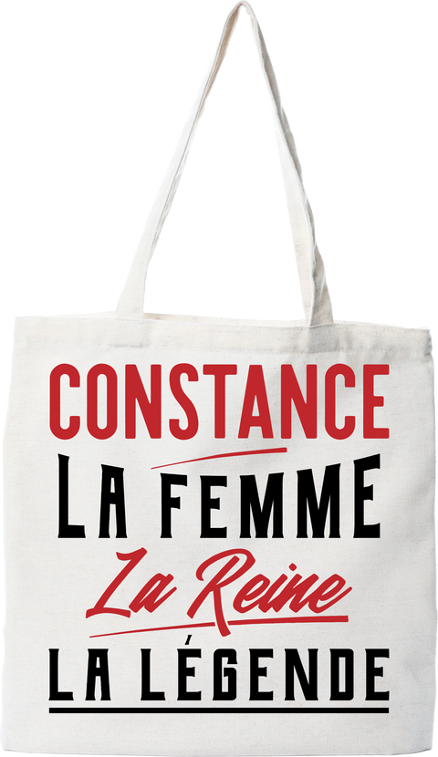 Tote bag coton recyclé constance la femme la reine la légende