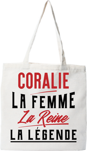 Tote bag coton recyclé coralie la femme la reine la légende