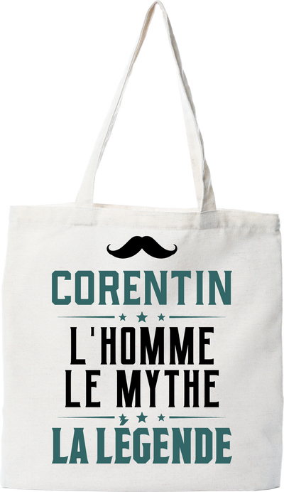 Tote bag coton recyclé corentin l'homme le mythe la légende