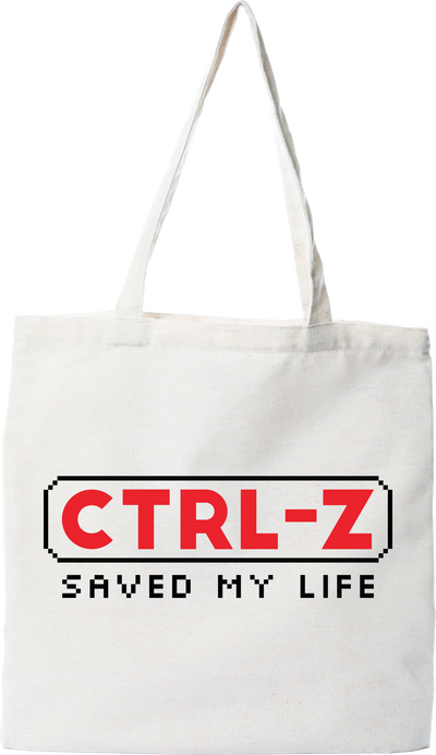 Tote bag coton recyclé ctrl-z saved my life