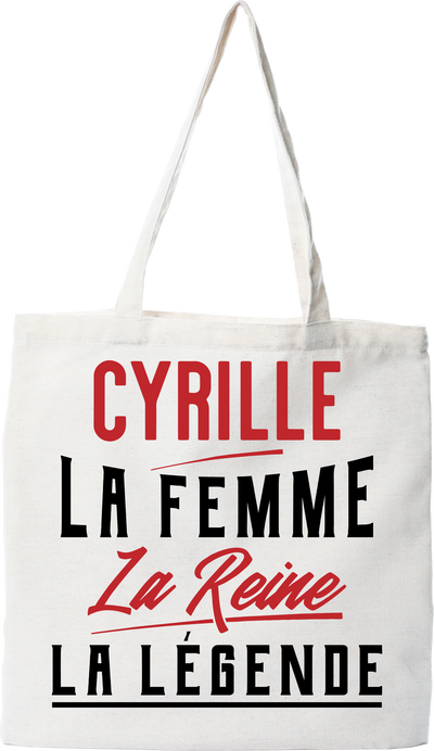 Tote bag coton recyclé cyrille la femme la reine la légende