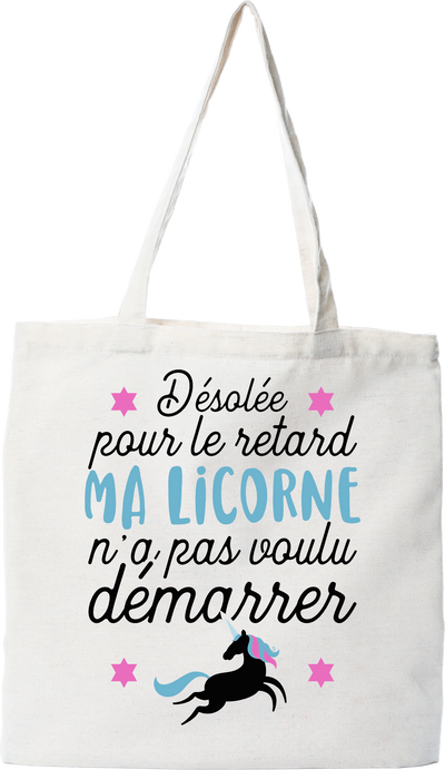 Tote bag coton recyclé désolée pour le retard