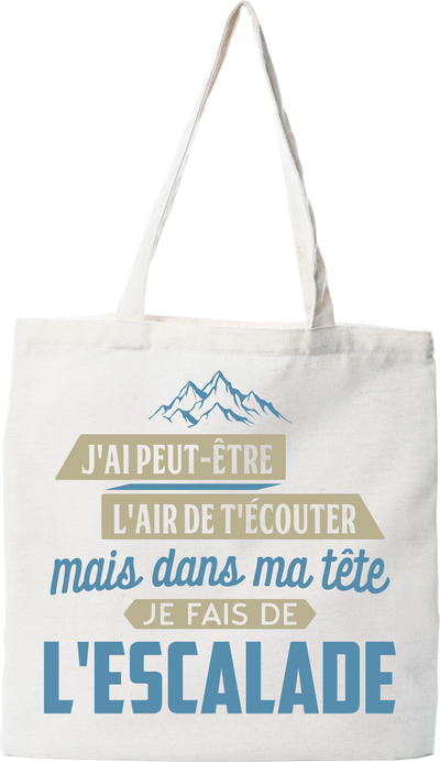 Tote bag coton recyclé dans ma tête escalade